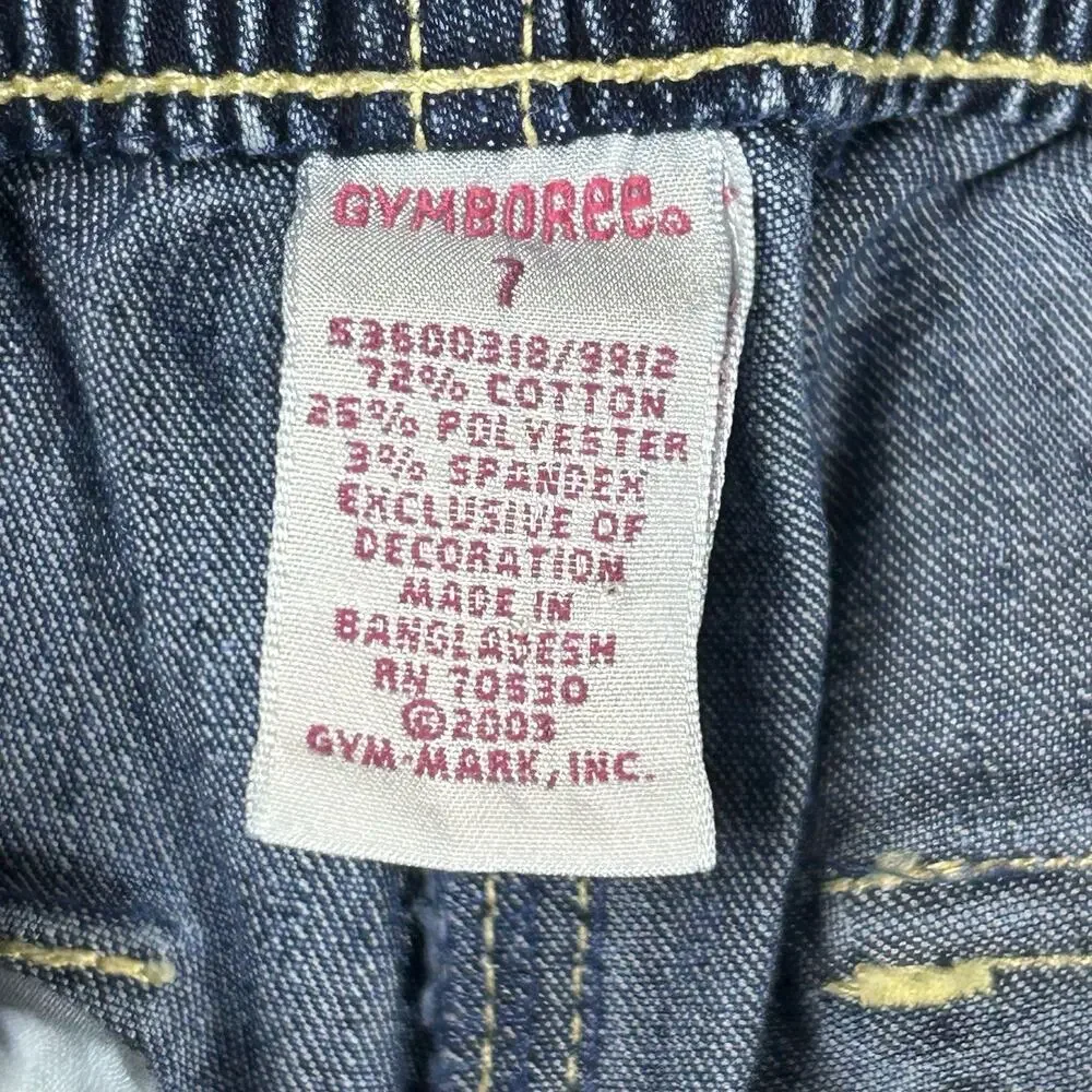 Gymboree Y2K Girls 7 Flare Jeans Belted Sunflower Embroidered Retro Denim